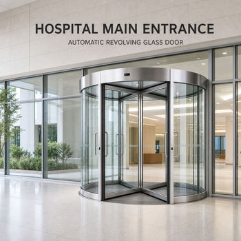 Three-Wing Titanium Gold Hotel Revolving Entrance Door